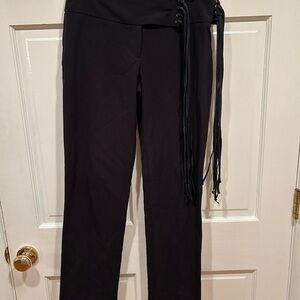 THE LIMITED VINTAGE STRETCH DRESS PANTS BLACK SIZE 4 WITH SIDE FRINGES